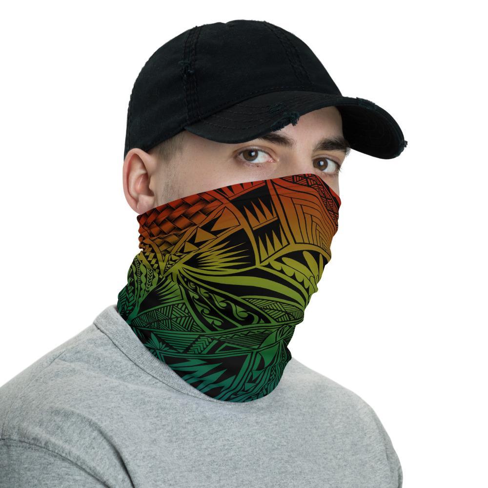 Hawaiian Bandana Polynesian Spearhead Pattern Neck Gaiter - AH - Rainbow - Polynesian Pride