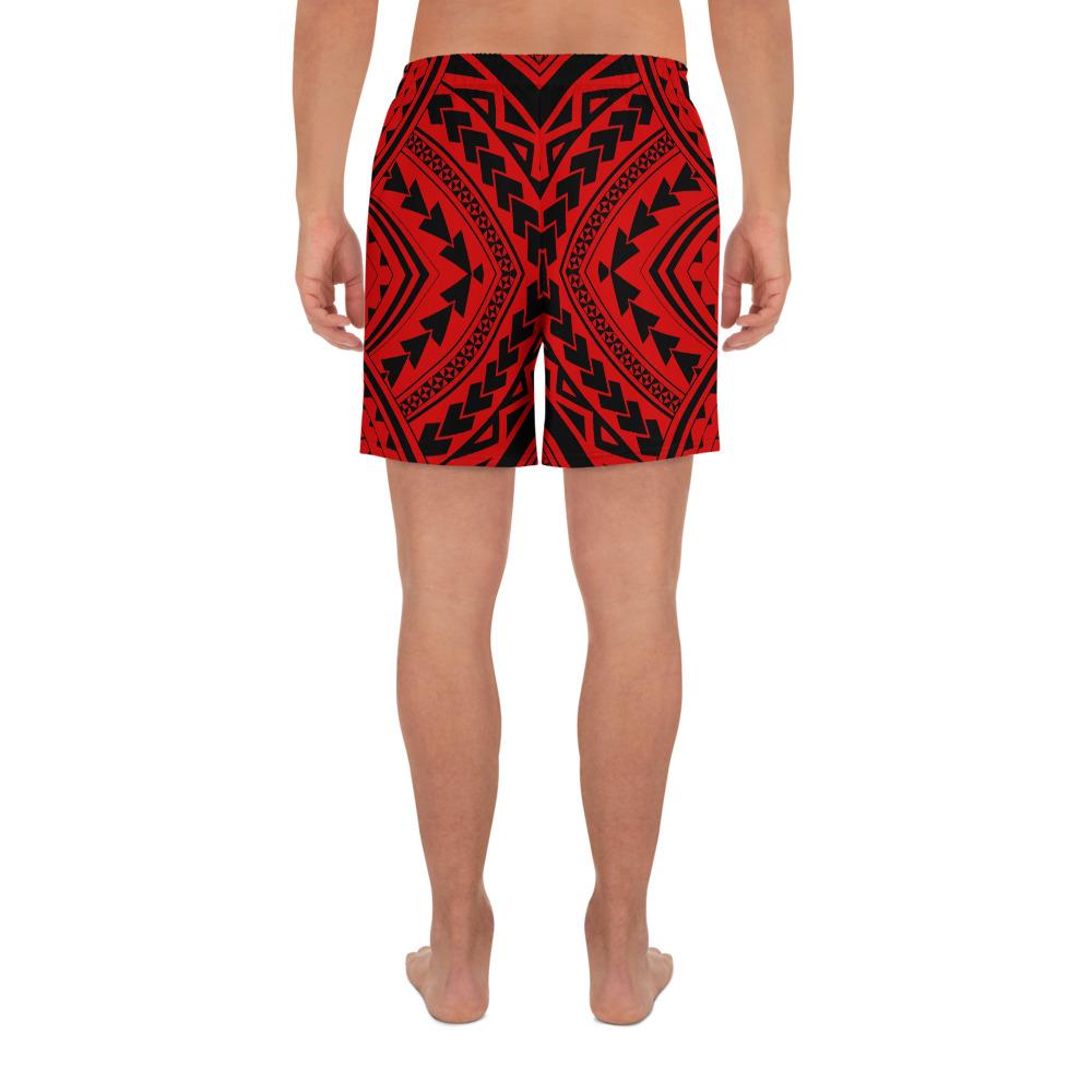 Polynesian Tradition Red Men's Athletic Long Shorts - Polynesian Pride