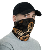 Hawaiian Bandana - Turtle Hibiscus Orange Neck Gaiter - Polynesian Pride