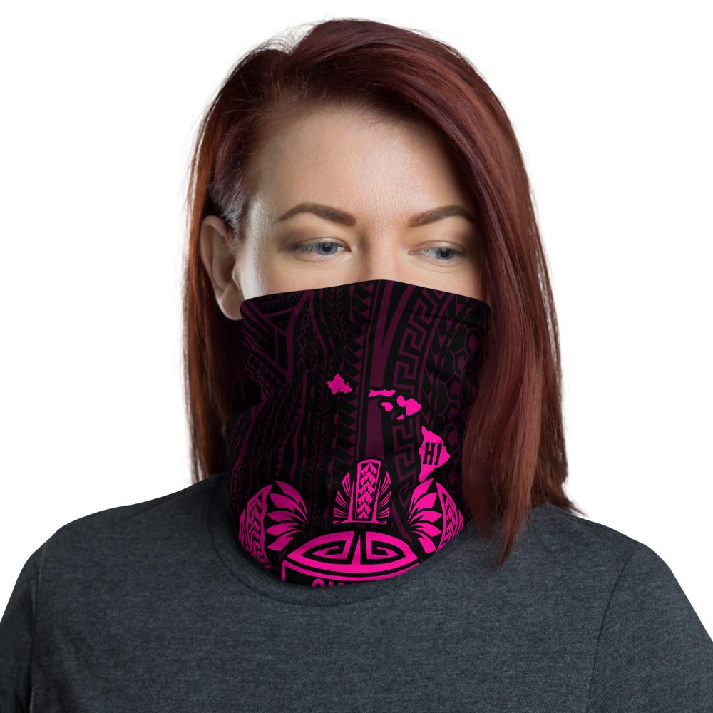 Hawaii Bandana Map Turtle Ohana Hibiscus Kakau Polynesian Neck Gaiter - Pink Pink One Size - Polynesian Pride