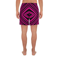 Polynesian Tatau Pink Men's Athletic Long Shorts - Polynesian Pride