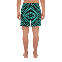 Polynesian Tatau Turquoise Men's Athletic Long Shorts - Polynesian Pride