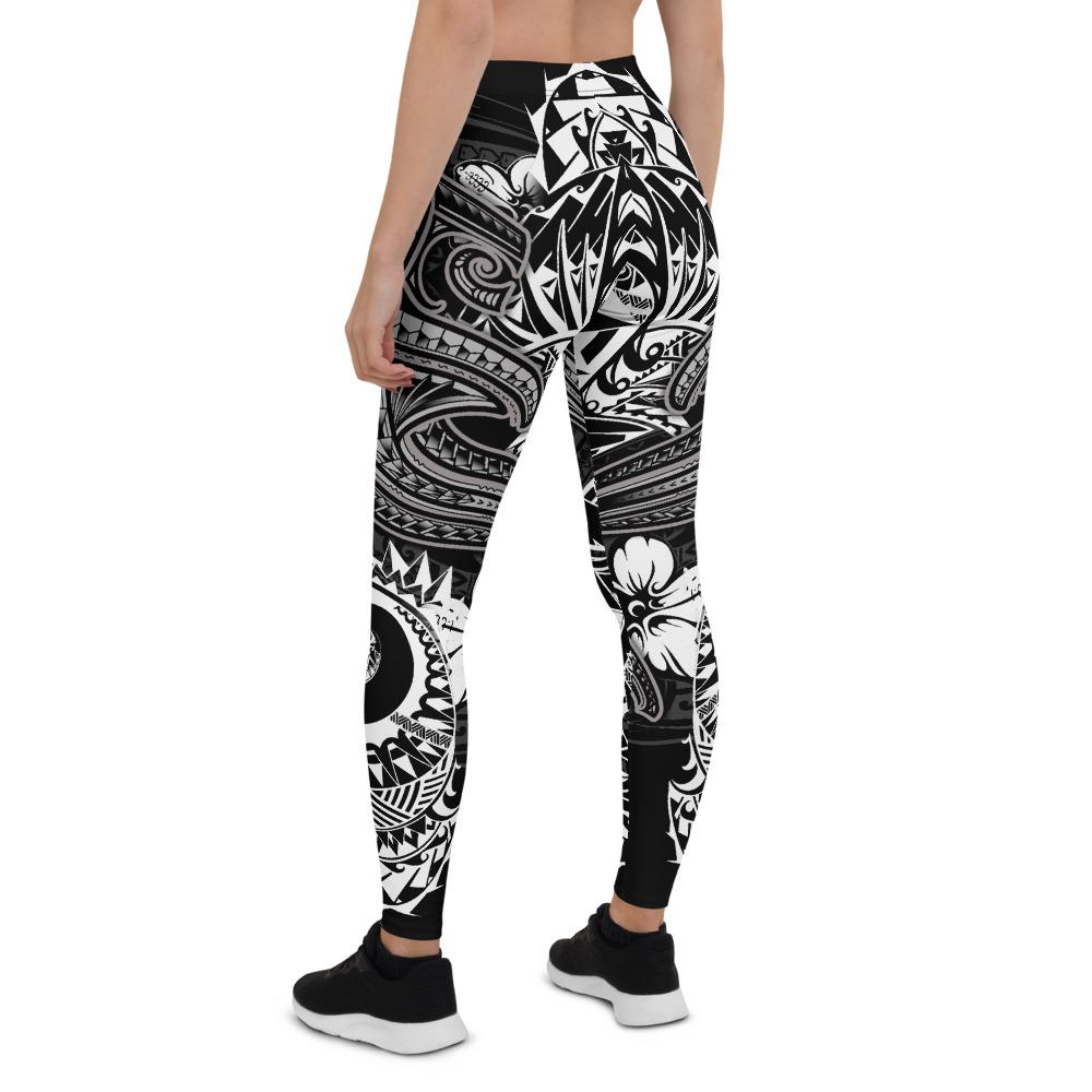 Fiji Leggings - White Shark Polynesian Tattoo - Polynesian Pride