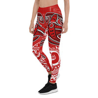 Tonga Leggings - Red Shark Polynesian Tattoo - Polynesian Pride