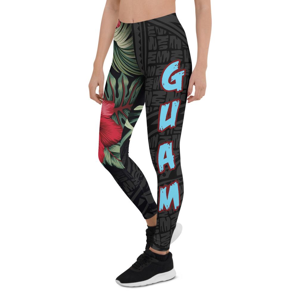Guam Polynesian Leggings - Hibiscus Coat of Arms - Polynesian Pride