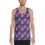 Tropical Flowers With Hummingbirds Palm Leaves Hawaii Men's Tank Top AH White - Polynesian Pride