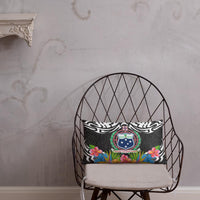Samoa Pillow - Coat Of Arms With Tropical Flowers - Polynesian Pride
