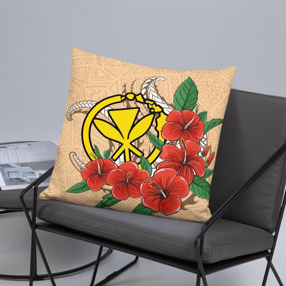 Polynesian Hawaii Pillow - Hibiscus Coat of Arm - Polynesian Pride