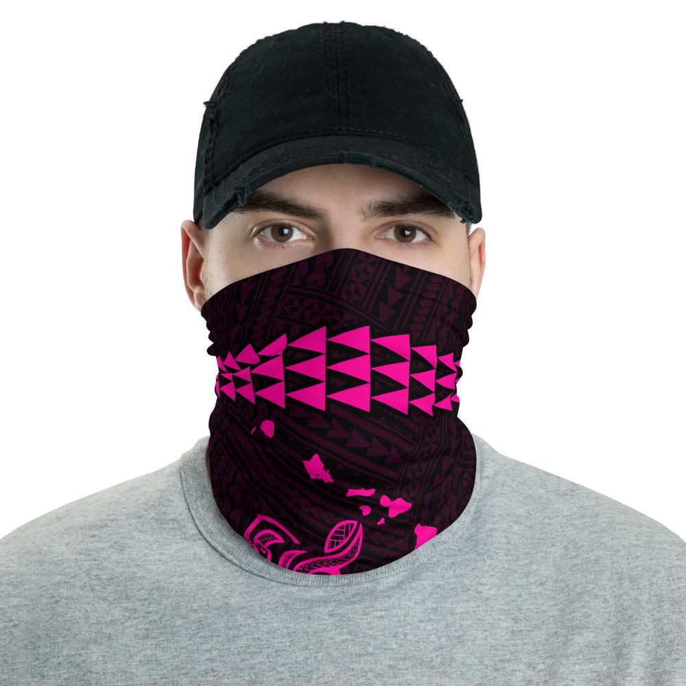 Hawaii Bandana Kakau Polynesian Turtle Map Neck Gaiter - Pink Unisex Pink One size - Polynesian Pride