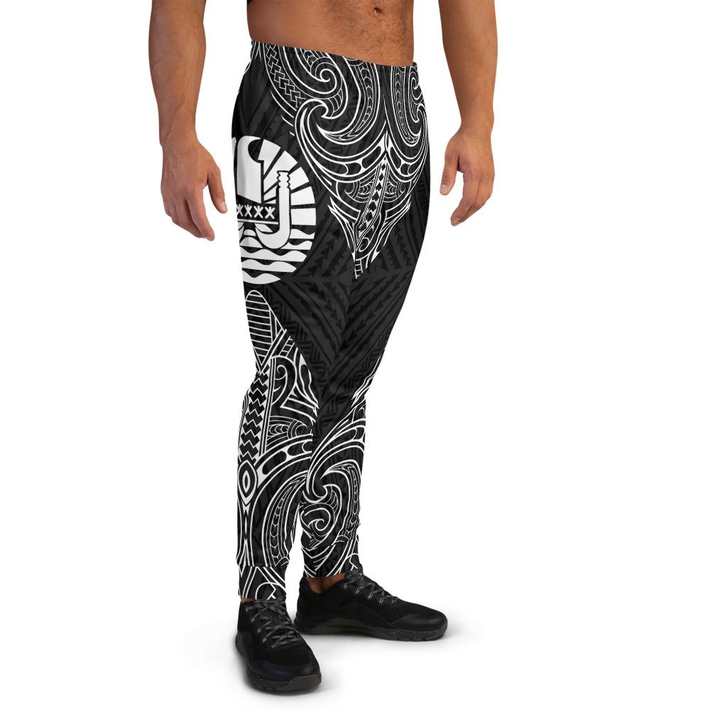 French Custom Sweatpant - Polynesian Patterns White Color - Polynesian Pride