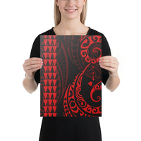 Hawaiian Map Polynesian Canvas Red 12x16 Canvas Red - Polynesian Pride