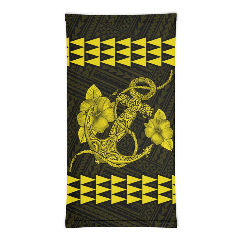 Hawaii Bandana Kakau Polynesian Anchor Neck Gaiter - Yellow - Polynesian Pride
