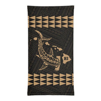 Hawaii Bandana Kakau Polynesian Hammerhead Shark Map Neck Gaiter - Gold 1psc - Polynesian Pride