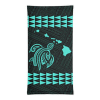Hawaii Bandana Kakau Polynesian Turtle Map Neck Gaiter - Turquoise - Polynesian Pride