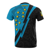Tuvalu T Shirt Tuvaluan Coat of Arms Lighting Version - Polynesian Pride