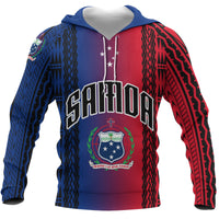 Samoa Hoodie Gradient Style Unisex Blue Red - Polynesian Pride