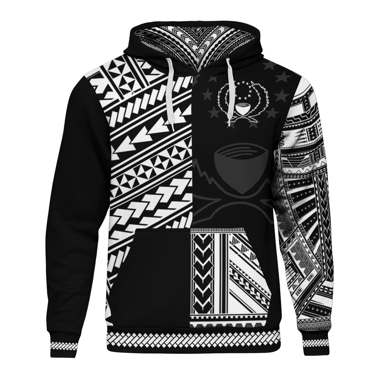 Pohnpei Hoodie Micronesian Portion Version Unisex Black - Polynesian Pride