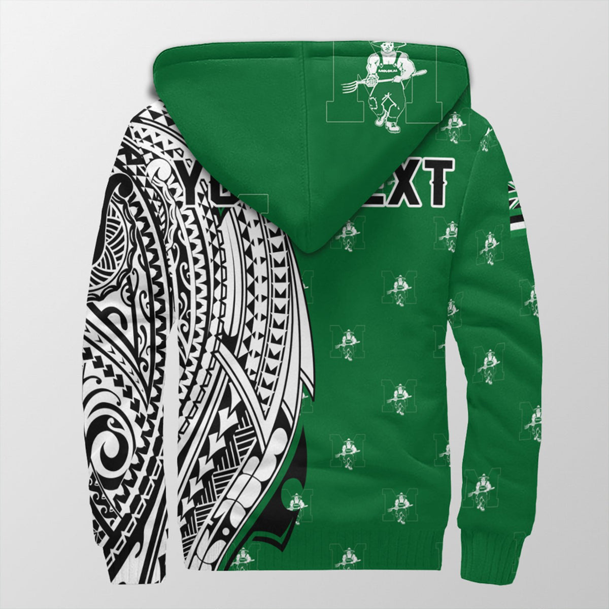 (Personalised) Hawaii - Molokai High Tribal Kakau Sherpa Hoodie AH - Polynesian Pride