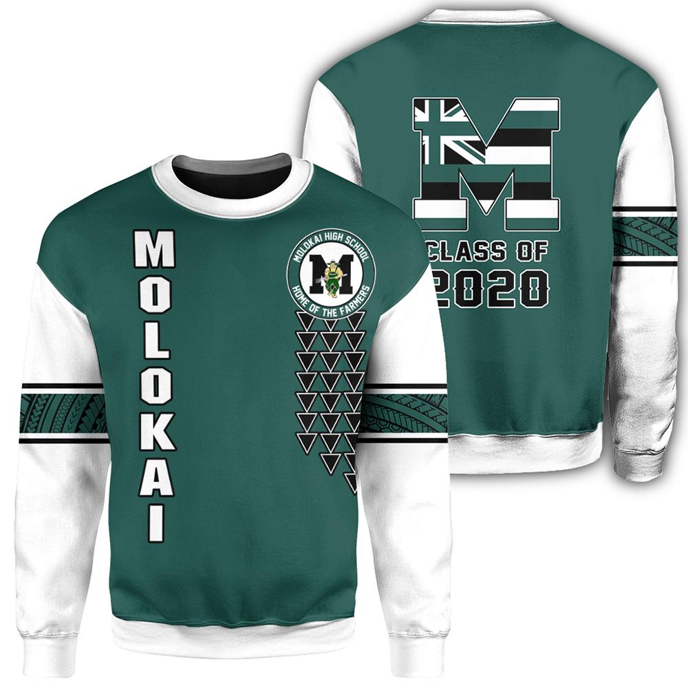 (Personalized) Hawaii - Molokai High Custom Your Class Sweatshirt - AH Unisex Green - Polynesian Pride