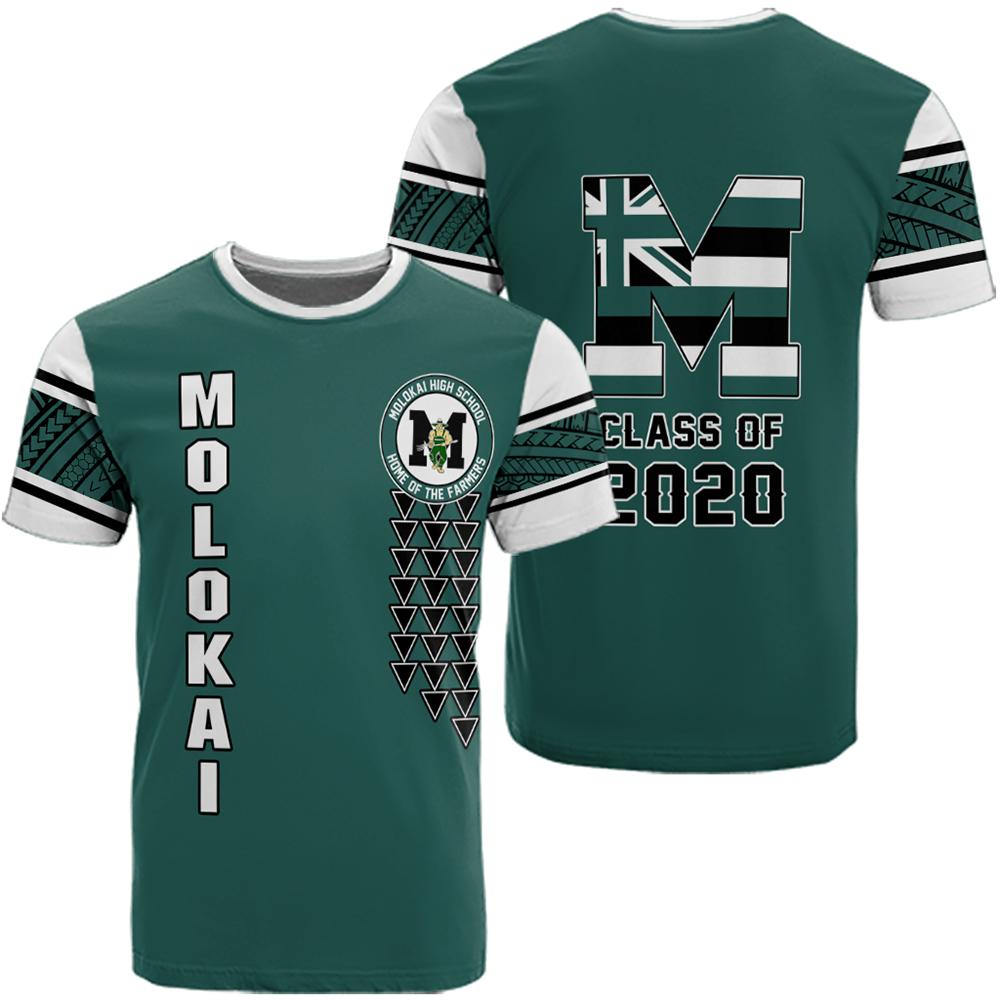 Custom Hawaii Molokai High Custom Your Class T Shirt Unisex Green - Polynesian Pride