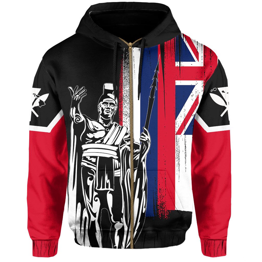 Hawaii King Flag (Zip up) Hoodie - Polynesian Pride