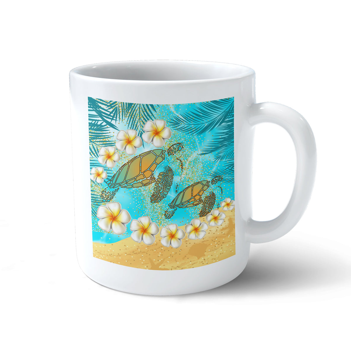 Hawaii Turtle Plumeria Summer Mug - Sea Style - AH - Polynesian Pride