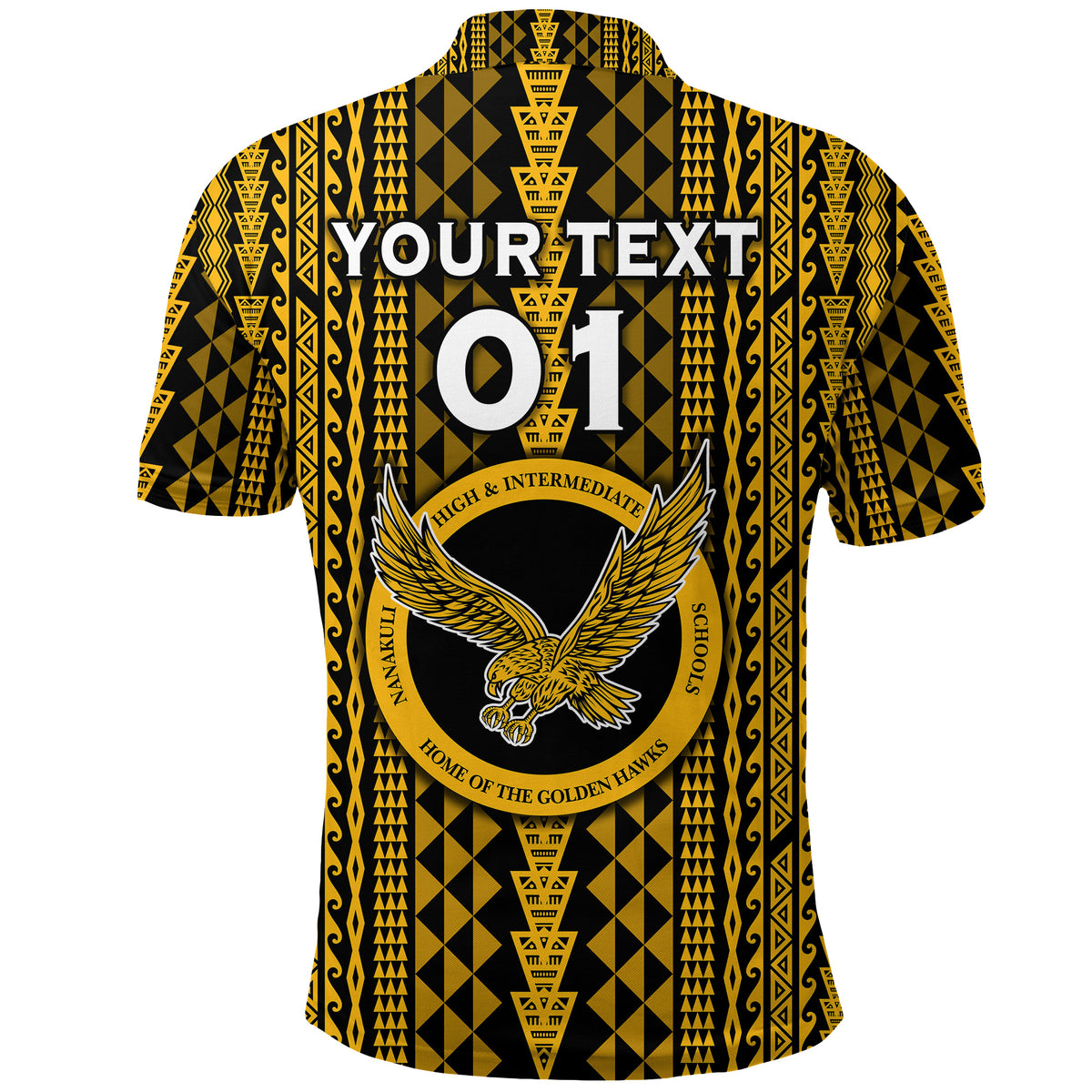 Custom Hawaii Nanakuli School Polo Shirt Golden Hawks Simple Style LT8 - Polynesian Pride