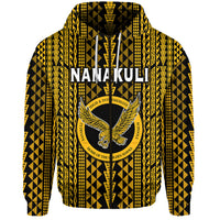 Hawaii Nanakuli School Zip Hoodie Golden Hawks Simple Style LT8 - Polynesian Pride