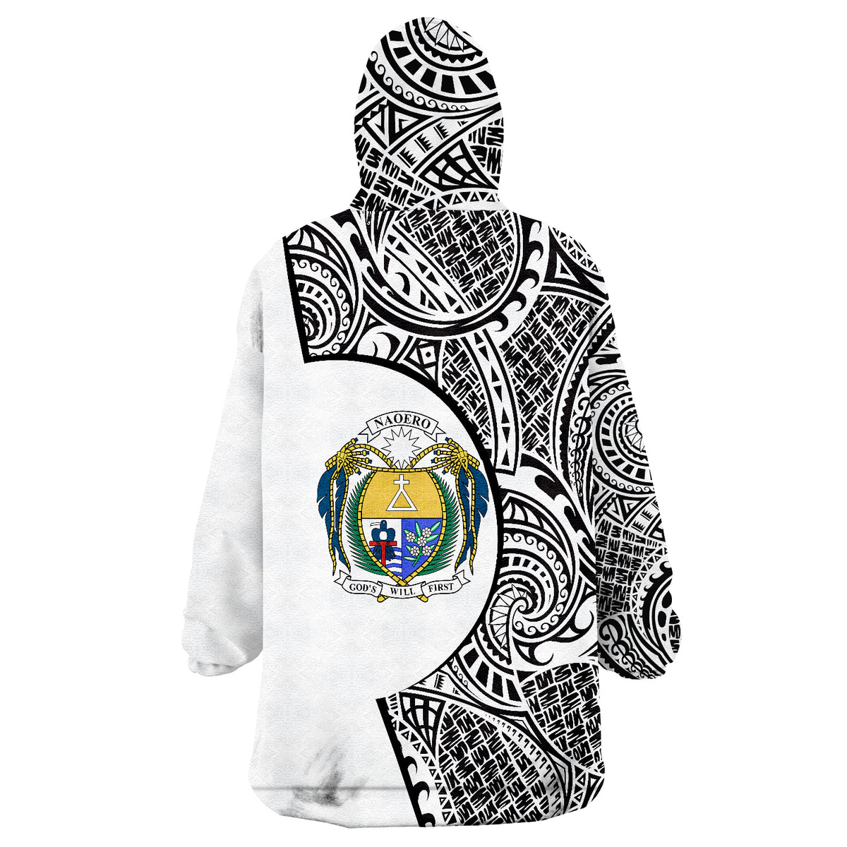 Nauru Hook Tattoo Wearable Blanket Hoodie LT9 - Polynesian Pride