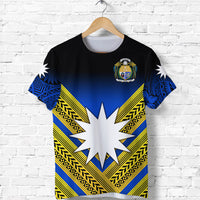 Nauru Polynesian Flag T Shirt Creative Style Gradient Blue LT8 - Polynesian Pride