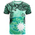 Nauru T-Shirt -Vintage Floral Pattern Green Color