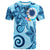 Nauru T Shirt Tribal Plumeria Pattern Unisex Blue - Polynesian Pride