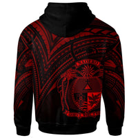 Nauru Hoodie Red Color Cross Style - Polynesian Pride