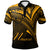 Nauru Polo Shirt Gold Color Cross Style Unisex Black - Polynesian Pride
