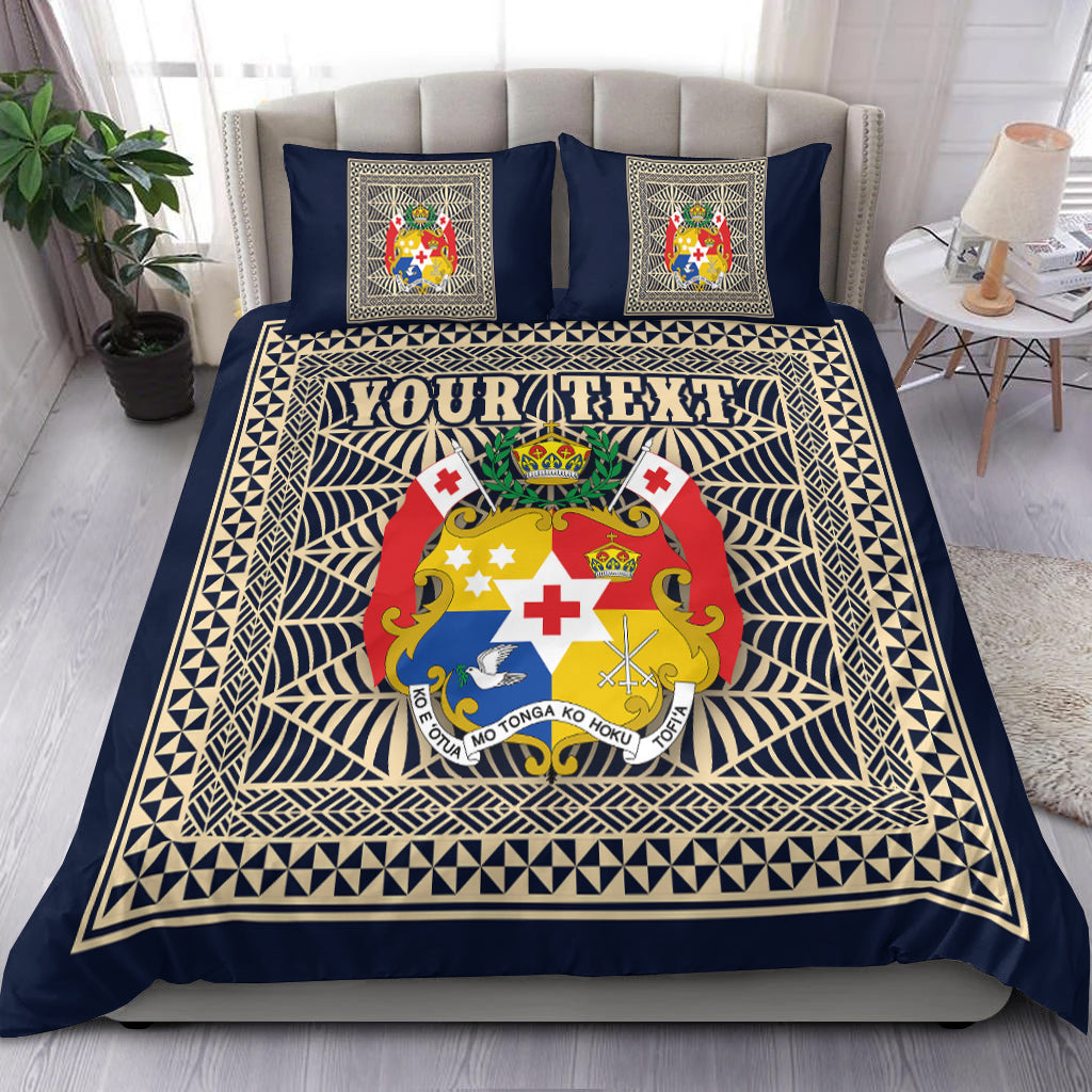 custom-personalised-tonga-pattern-bedding-set-coat-of-arms-navy-and-beige