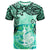 New Caledonia T-Shirt - Vintage Floral Pattern Green Color