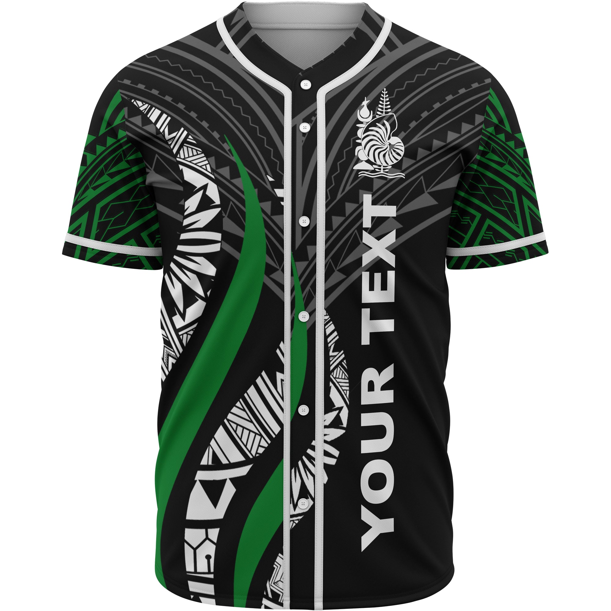New Caledonia Polynesian Custom Personalised Baseball Shirt - New Caledonia Strong Fire Pattern Unisex Black - Polynesian Pride