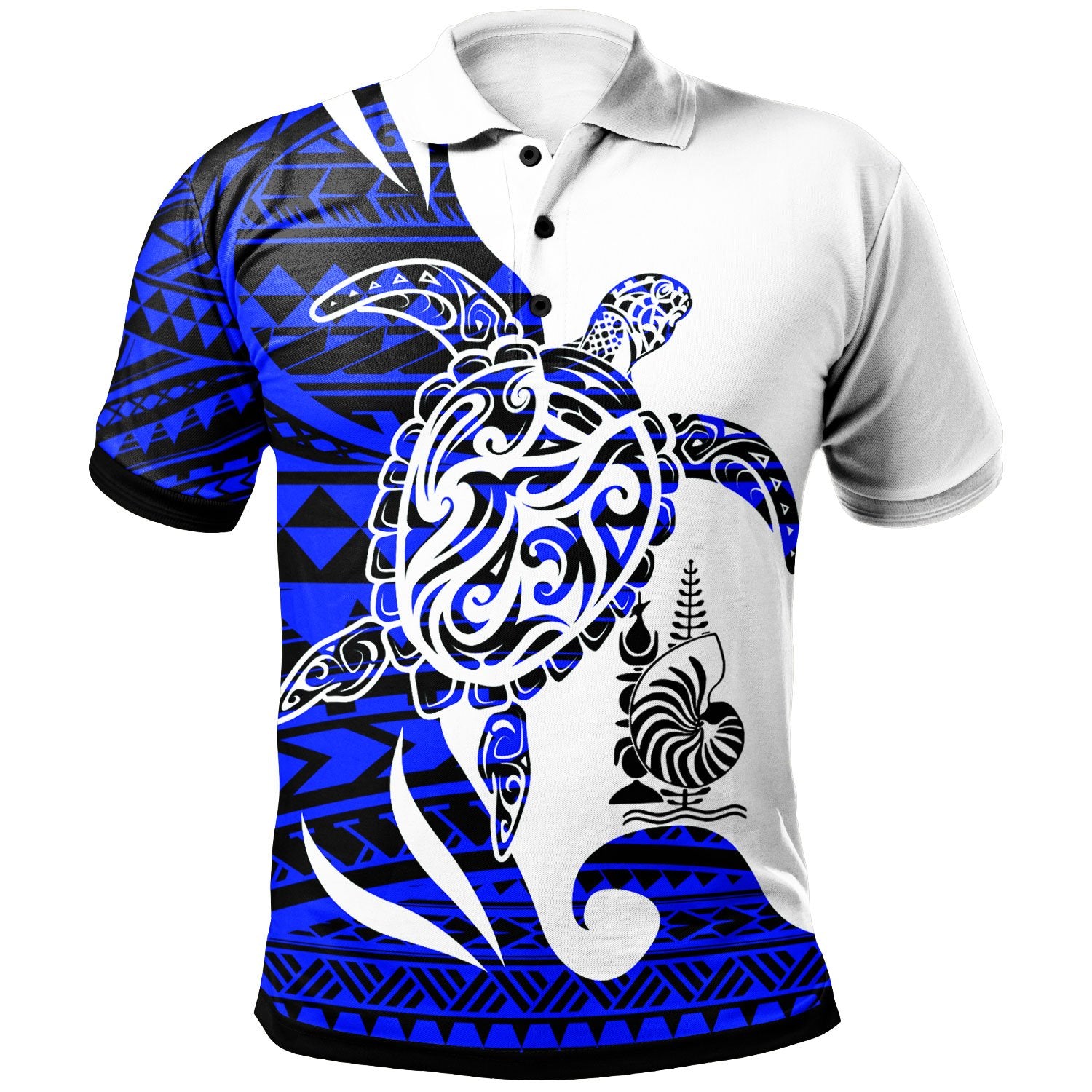 New Caledonia Custom Polo Shirt Mega Turtle Unisex Blue - Polynesian Pride