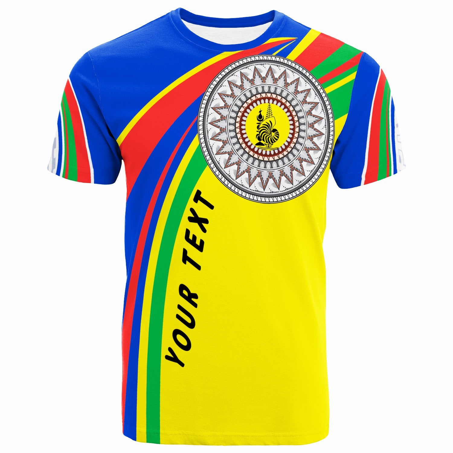 New Caledonia Custom T Shirt Handicraft Pattern With Flag Color I Love Unisex Flag color - Polynesian Pride