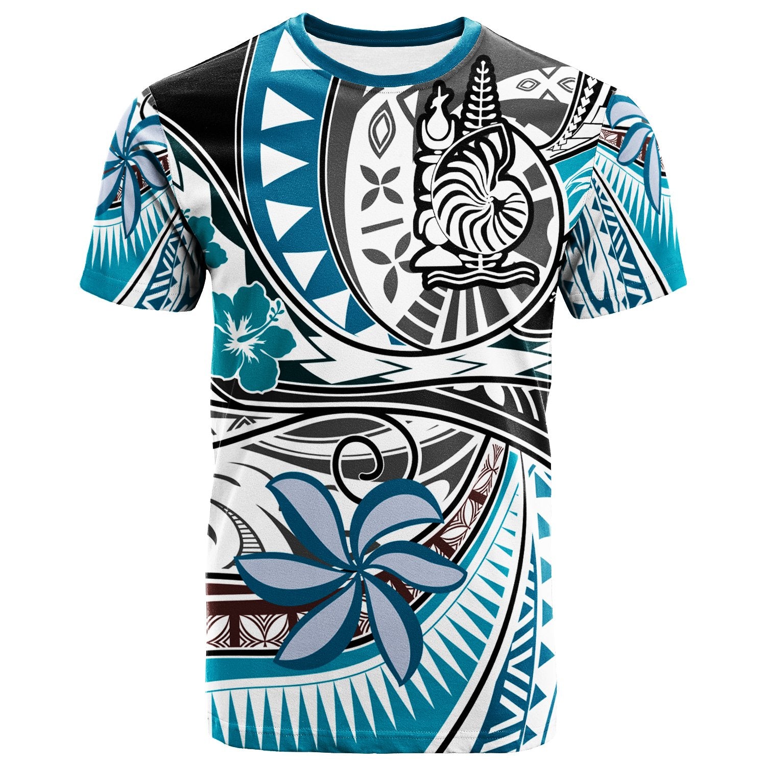 New Caledonia T Shirt Flower And Flow Unisex BLUE - Polynesian Pride