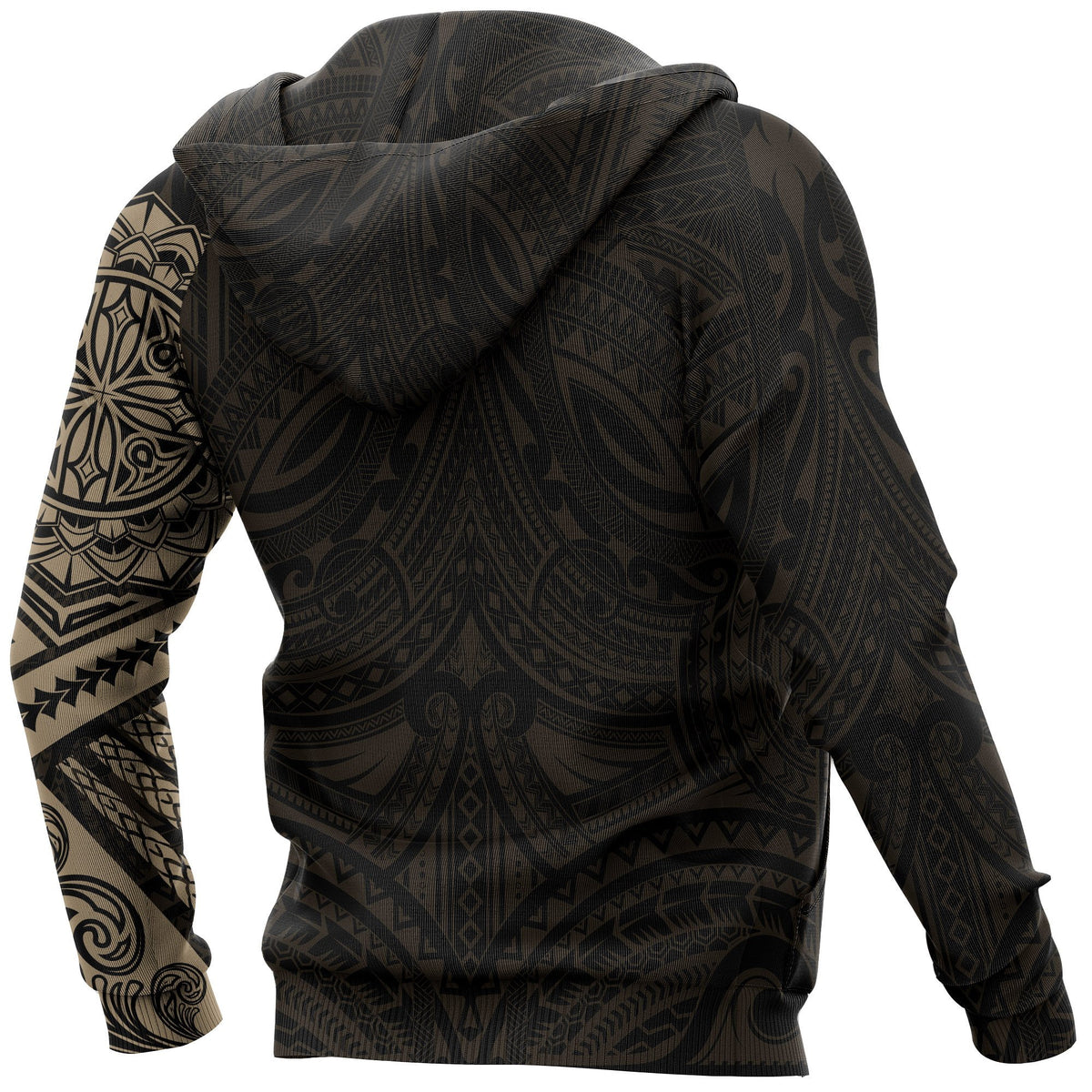 Hoodie Polynesian Golden Flowers Tattoo Style - Polynesian Pride