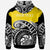 Niue Custom Hoodie Ethnic Style With Round Black White Pattern - Polynesian Pride