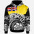 Niue Custom Hoodie Ethnic Style With Round Black White Pattern Unisex Black - Polynesian Pride