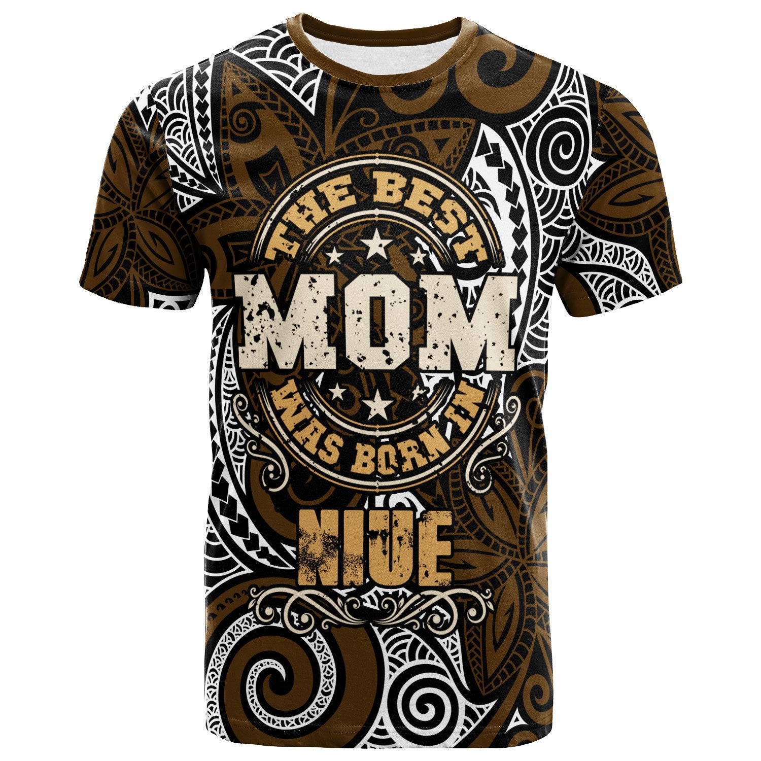 Niue T Shirt The Best Mom Was Born In Unisex Brown - Polynesian Pride