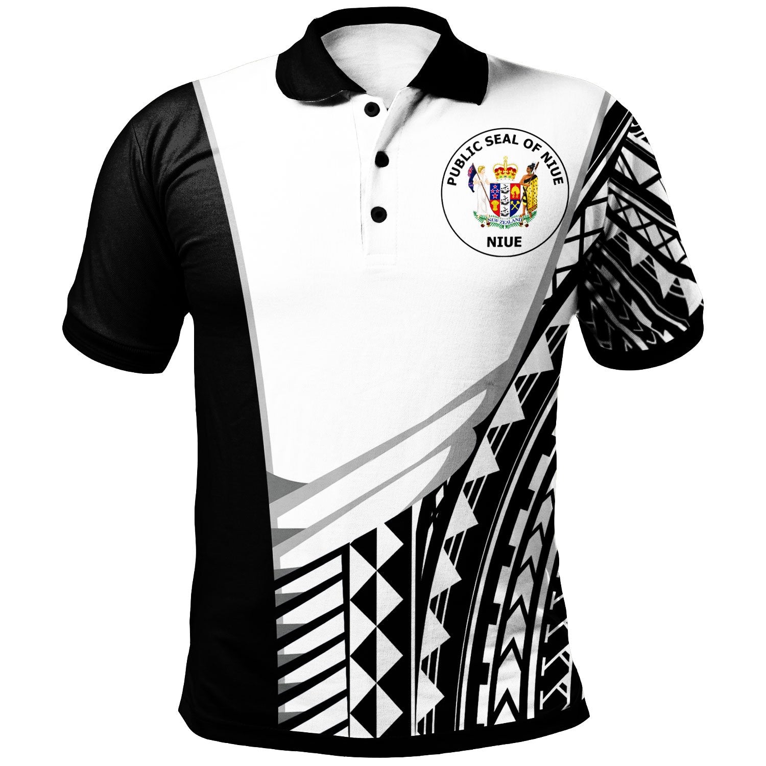Niue Custom Polo Shirt Athletes Style Unisex White - Polynesian Pride
