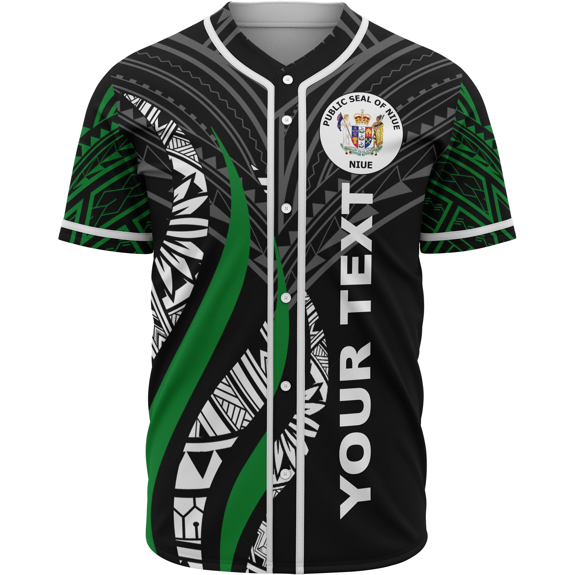 Niue Polynesian Custom Personalised Baseball Shirt - Niue Strong Fire Pattern Unisex Black - Polynesian Pride