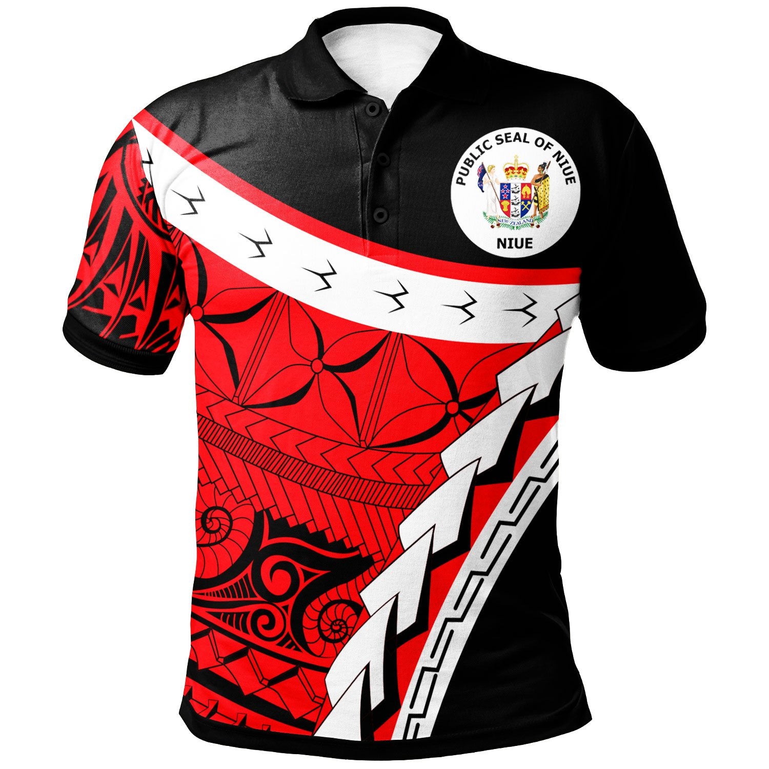 Niue Custom Polo Shirt Proud Of Niue Unisex Red - Polynesian Pride