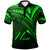 Niue Polo Shirt Green Color Cross Style Unisex Black - Polynesian Pride