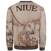 Niue Sweatshirt - Hibiscus Flowers Vintage Style - Polynesian Pride