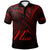 Niue Polo Shirt Red Color Cross Style Unisex Black - Polynesian Pride
